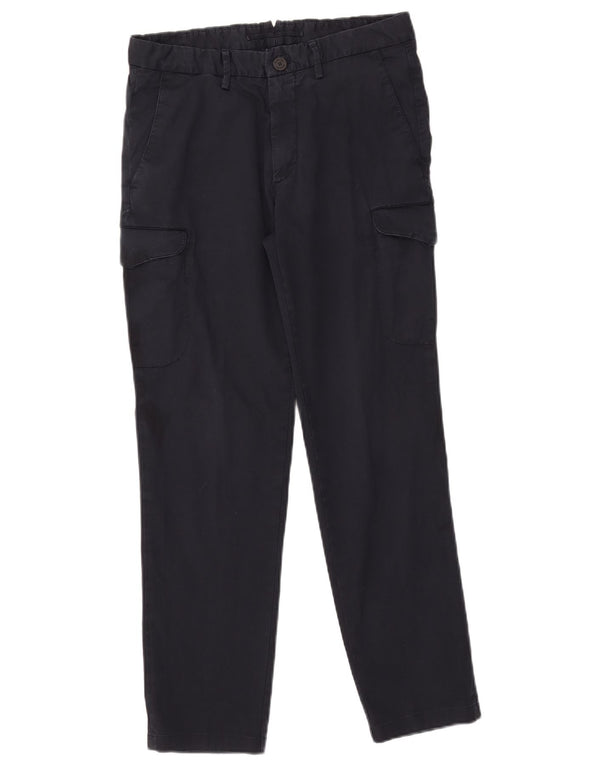 Massimo Dutti Pantalón Cargo Slim Hombre EU 38 Small W30 L29 Azul Marino Algodón
