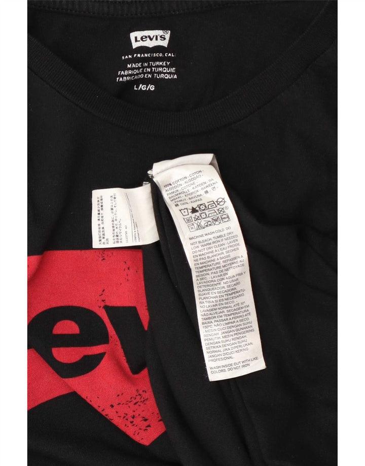 Levi's Camiseta gráfica para hombre Top grande de algodón negro