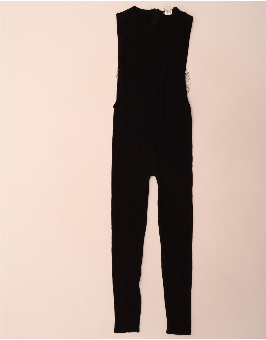 Zara Mujer Mono Sin Mangas UK 6 XS Poliamida Negro