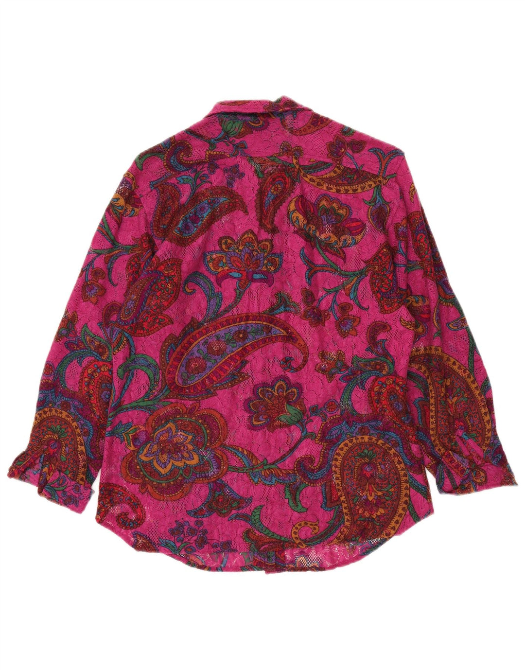 Sisley Camisa Relaxed Elegance IT 42 Medium Pink Paisley Bohemian