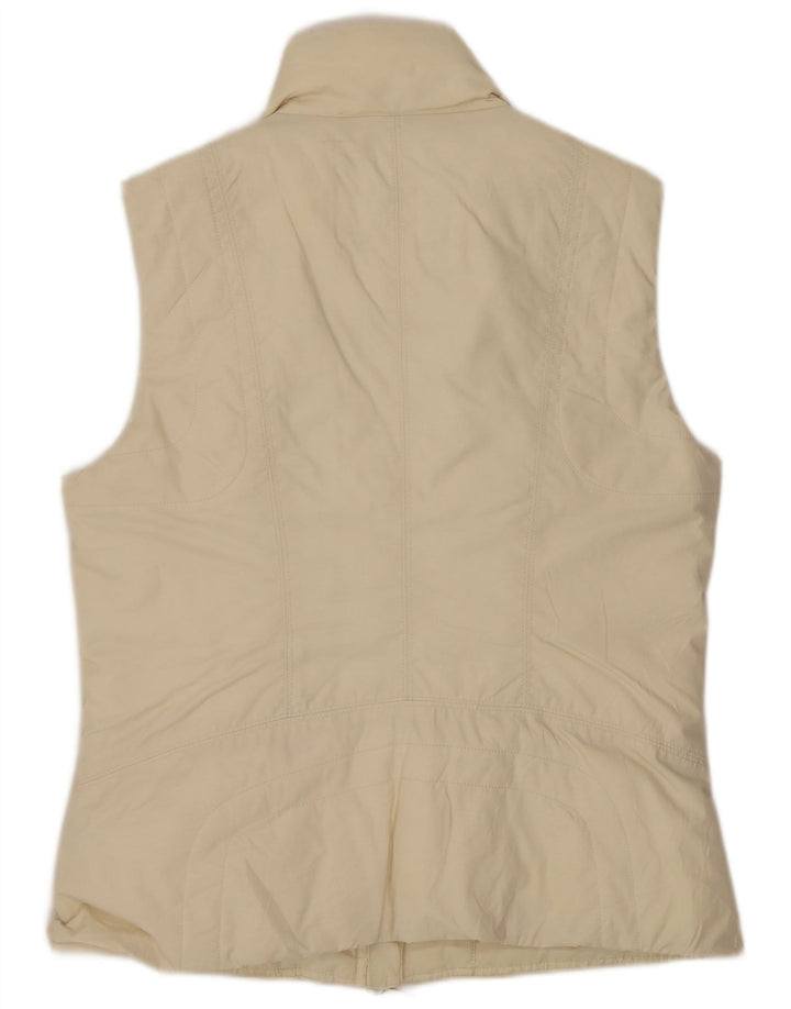 Benetton Chaleco Acolchado Mujer UK 44 Medio Algodón Blanco Roto