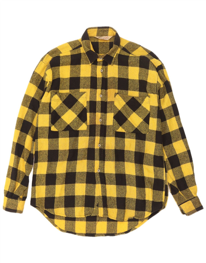 Wanted Camisa Sobrecamisa Para Hombre Acrílico A Cuadros Vichy Amarillo Medio