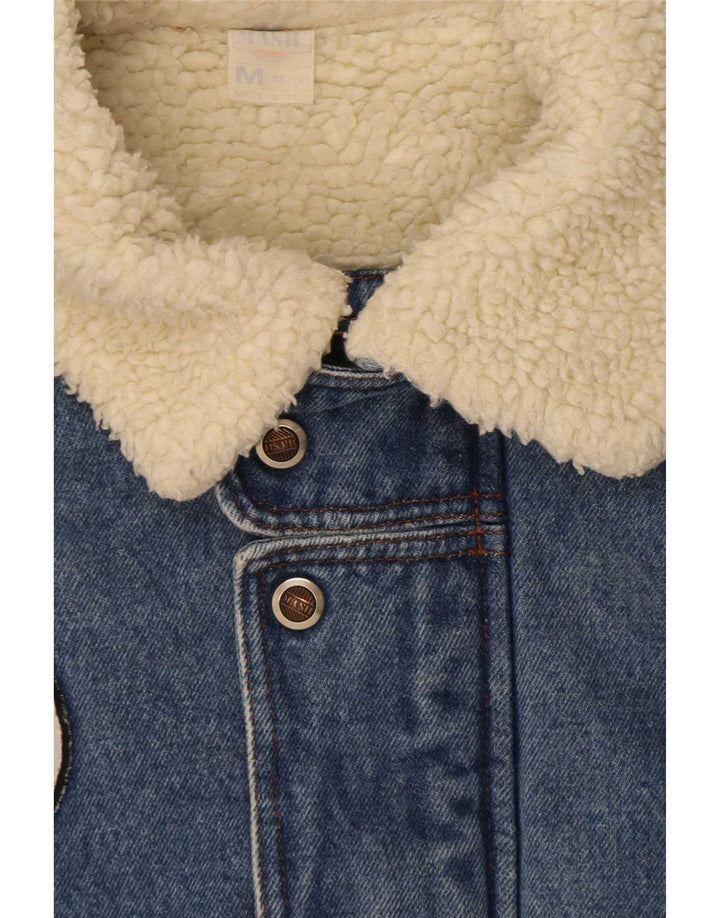 Mash Chaqueta de aviador de vuelo Sherpa Denim para hombre IT 48/50 Azul mediano