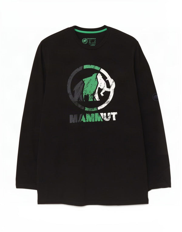 Mammut Hombre Camiseta Gráfica Manga Larga XL Algodón Negro