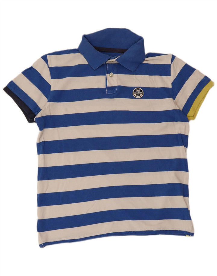 NORTH SAILS Polo de rugby para hombre de algodón a rayas azules grandes