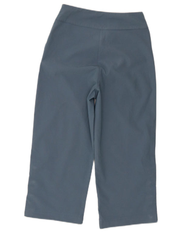 Adidas Pantalones capri rectos para mujer UK 8 Small W26 L19 Poliéster azul