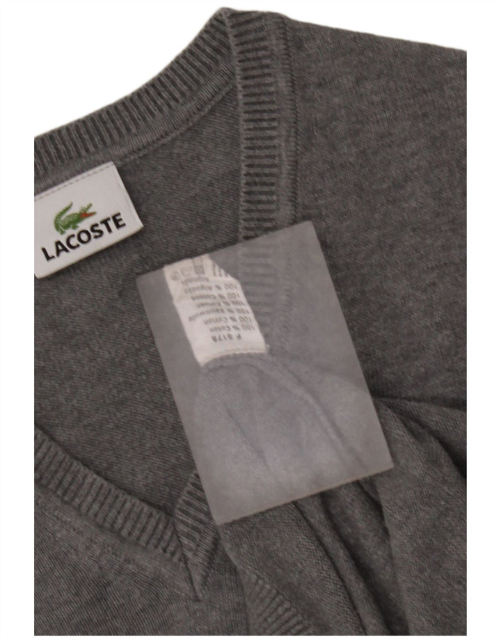 Lacoste - Camiseta sin mangas para hombre, talla 3, algodón gris pequeño