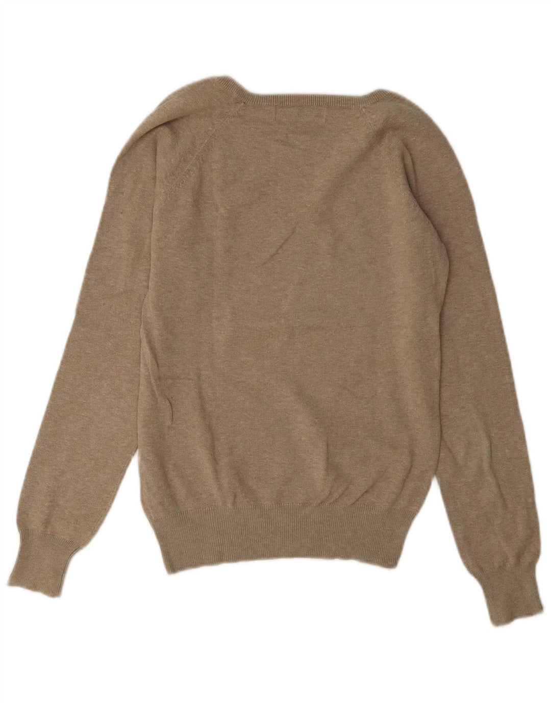 Zara Mujer Jersey con Cuello en V Jersey UK 44 Algodón Marrón Medio