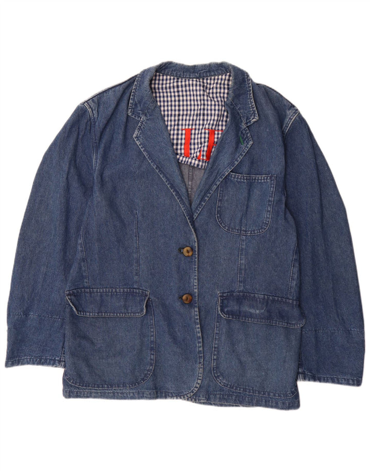 Valentino Chaqueta Blazer De Mezclilla De Corte Holgado Con 2 Botones Para Mujer IT 42 Azul Medio