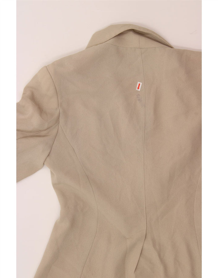 STICKY FINGERS Womens Longline Blazer Jacket UK 12 Medium Beige Vintage Sticky Fingers and Second-Hand Sticky Fingers from Messina Hembry 