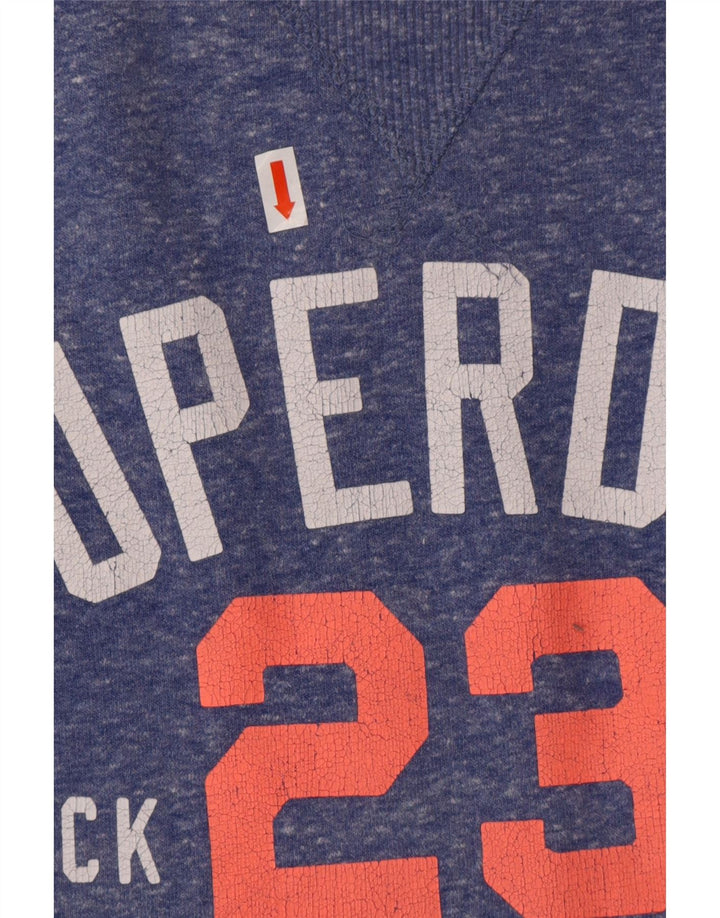 SUPERDRY Jersey de sudadera de atletismo para mujer UK 44 Medio azul moteado
