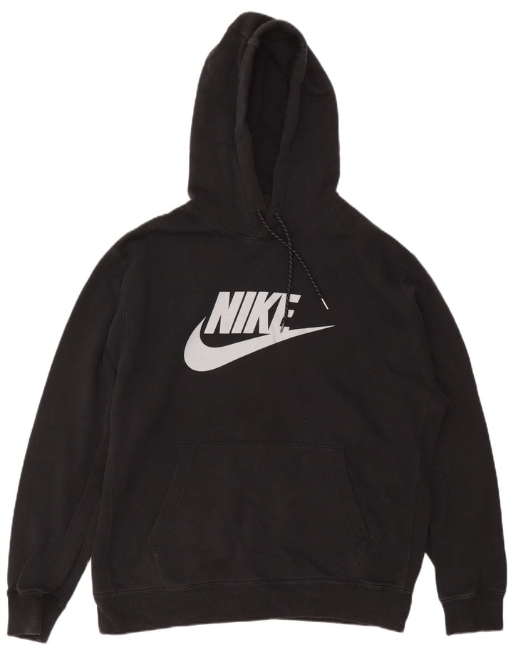 Nike - Sudadera con capucha para hombre, diseño gráfico, talla grande, algodón negro
