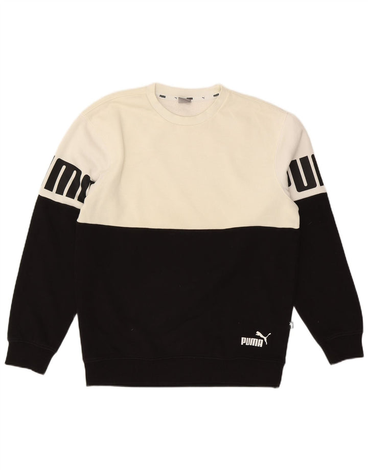 Puma Sudadera Estampada Con Estampado De Algodón Para Hombre Pequeño Negro Colorblock
