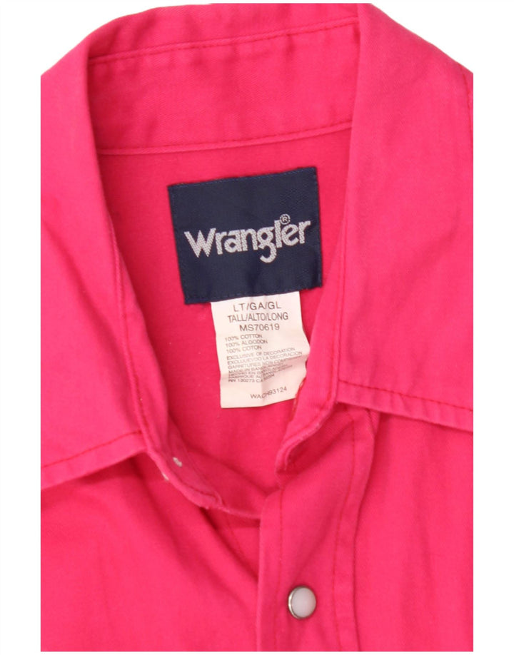 WRANGLER Camisa alta para hombre de algodón rosa grande