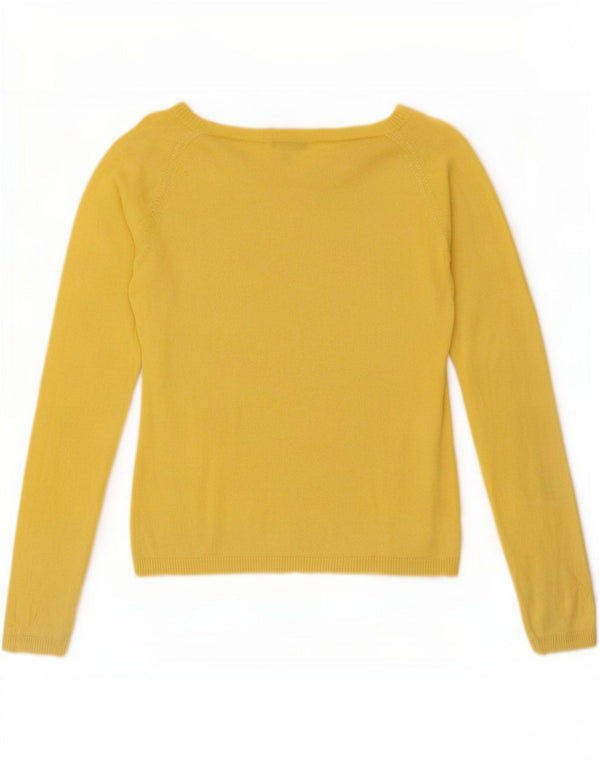 Massimo Dutti Jersey con Cuello en V para Mujer UK 44 Large Seda Amarilla