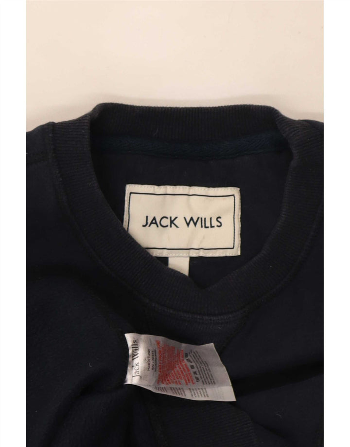 Jack Wills Mens Graphic Sudadera Jumper Grande Azul Marino Algodón