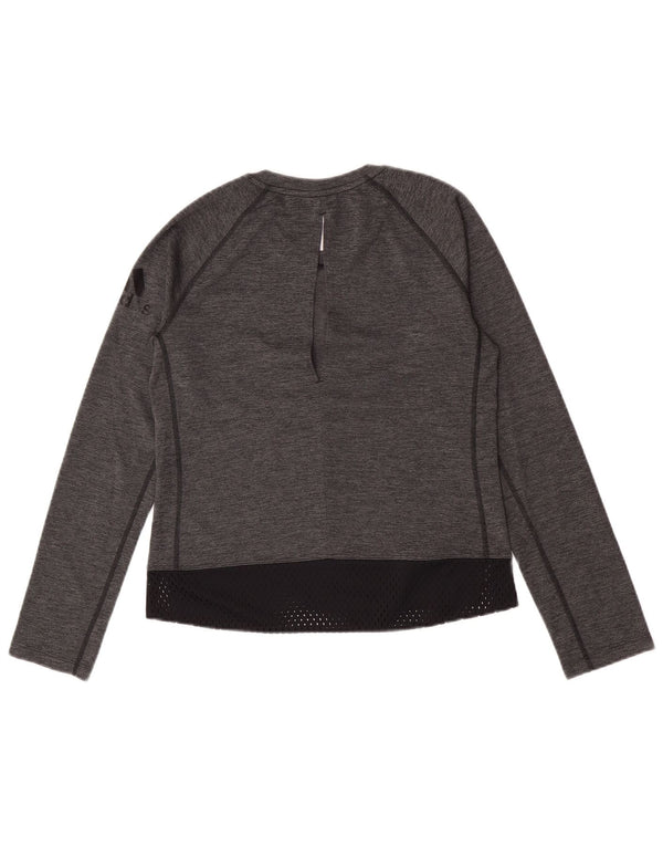 Adidas Camiseta de manga larga para mujer UK 4/6 XS Gris Colorblock Poliéster
