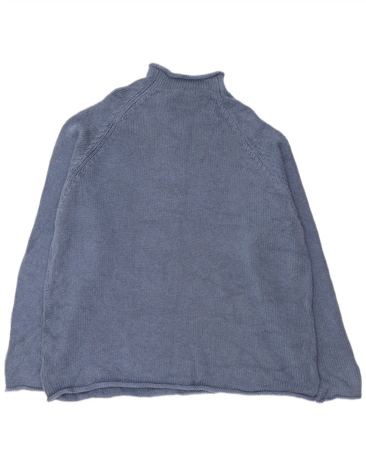 J. CREW Suéter tipo jersey con cuello alto para hombre XL Algodón azul