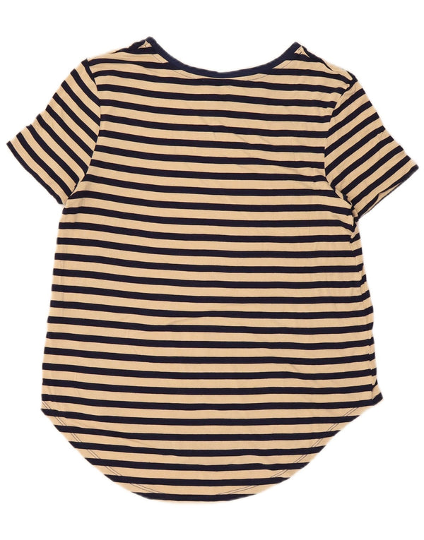 Oasis Mujer Lash Camiseta Top UK 10 Small Beige Rayas Viscosa
