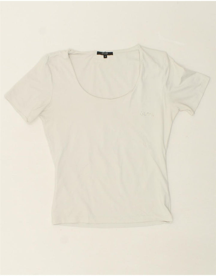 GUESS Womens T-Shirt Top US 4 Small White Vintage Guess and Second-Hand Guess from Messina Hembry 