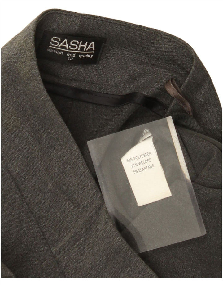 SASHA Pantalones casuales con corte de bota para mujer US 12 Large W32 L32 Poliéster gris