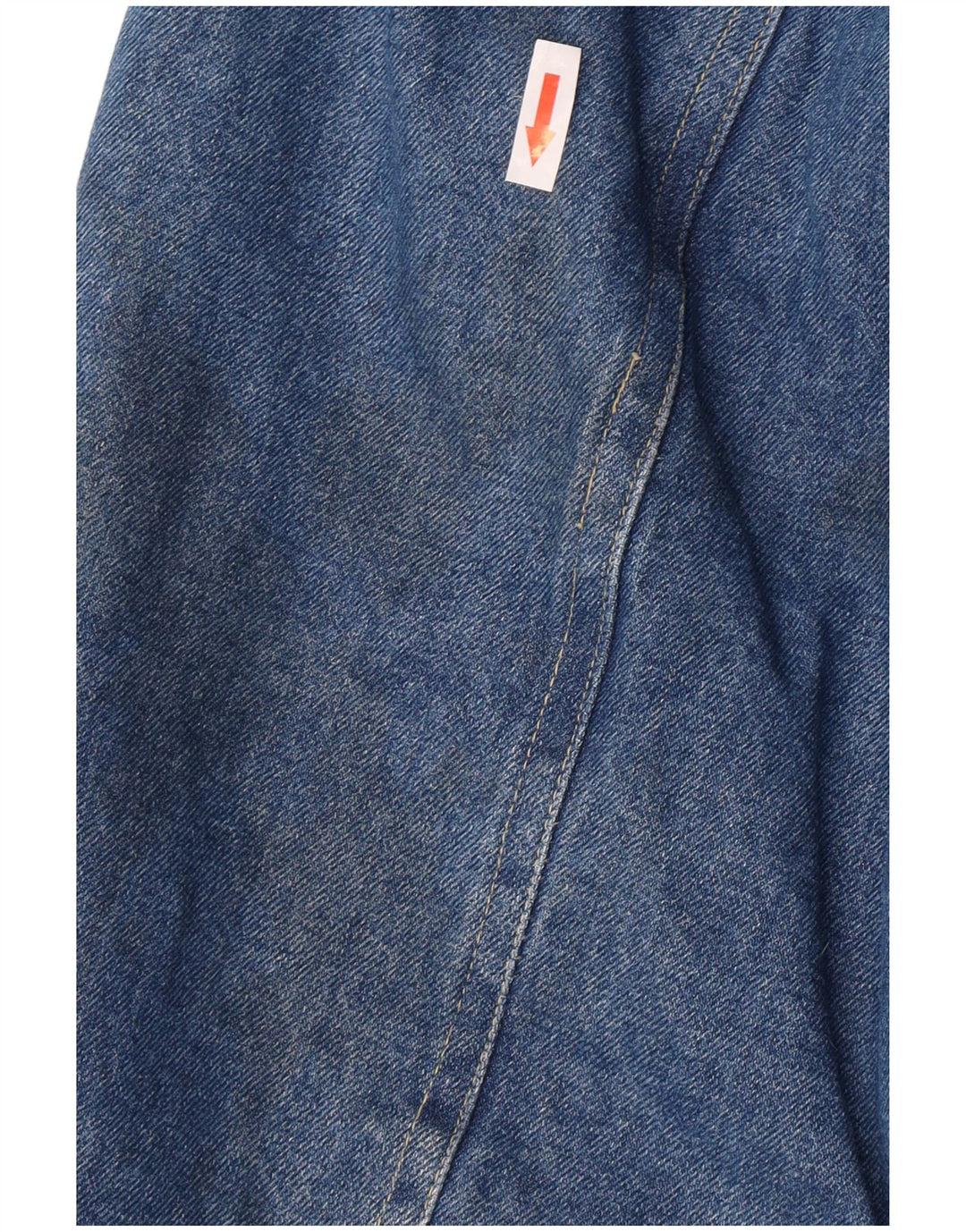 Vintage hombres Sherpa Denim chaqueta Reino Unido 38 algodón azul medio
