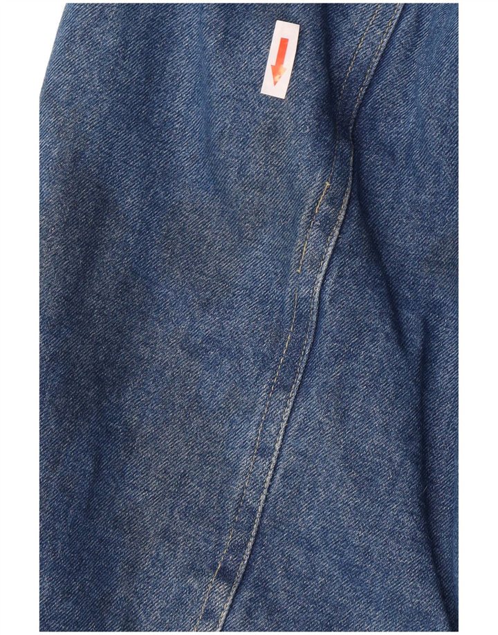 Vintage hombres Sherpa Denim chaqueta Reino Unido 38 algodón azul medio