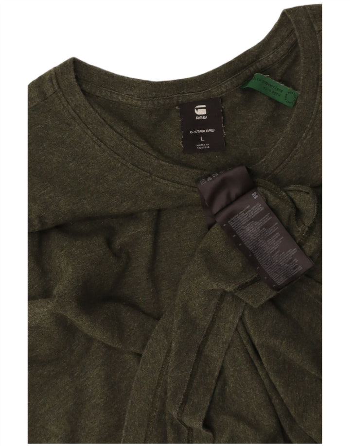 G-STAR Mens T-Shirt Top Large Khaki Cotton