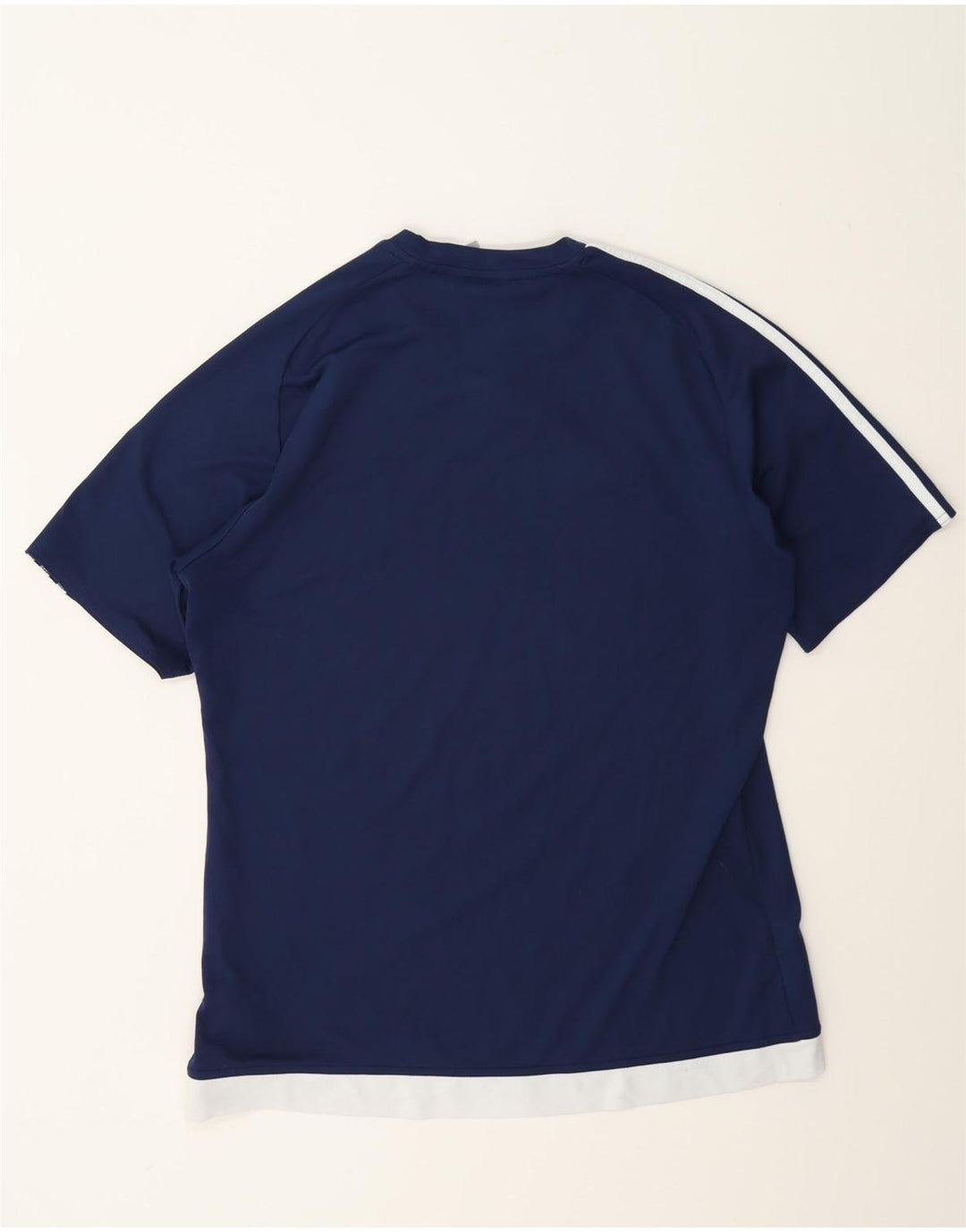 Adidas Hombre Climalite Camiseta Top Medio Azul Marino Colorblock Poliéster