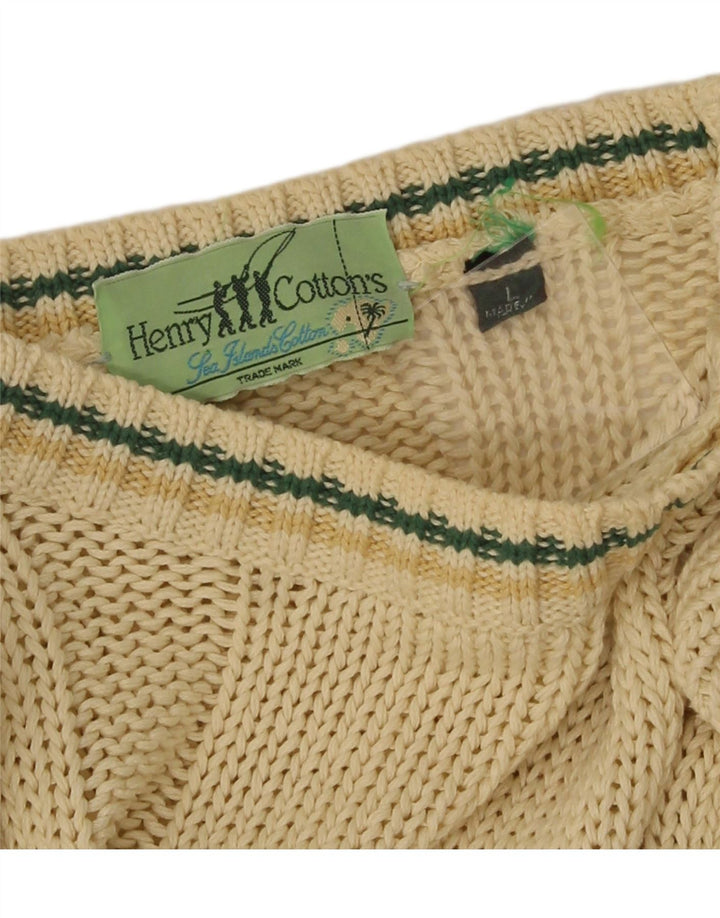 Henry Cottons Jersey con cuello barco para hombre, talla grande, color amarillo