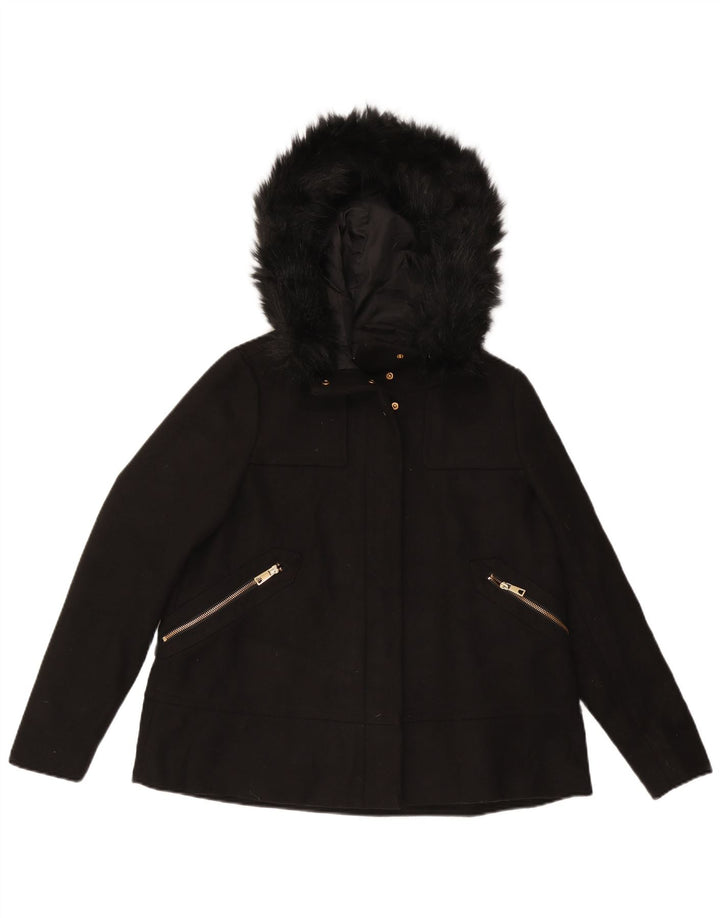 Zara Chaqueta cortavientos con capucha para mujer UK 44 Medium Black
