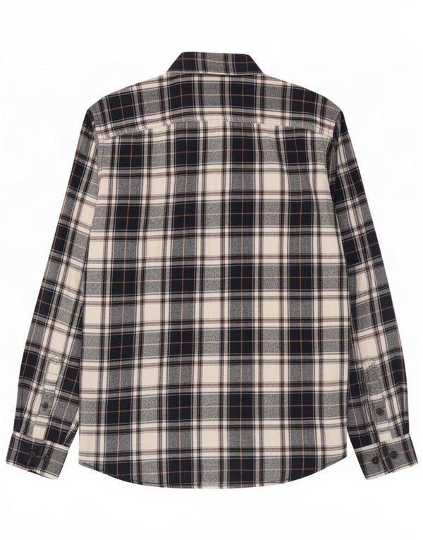 Jack & Jones Mens Flannel Shirt Medium Navy Blue Check Cotton