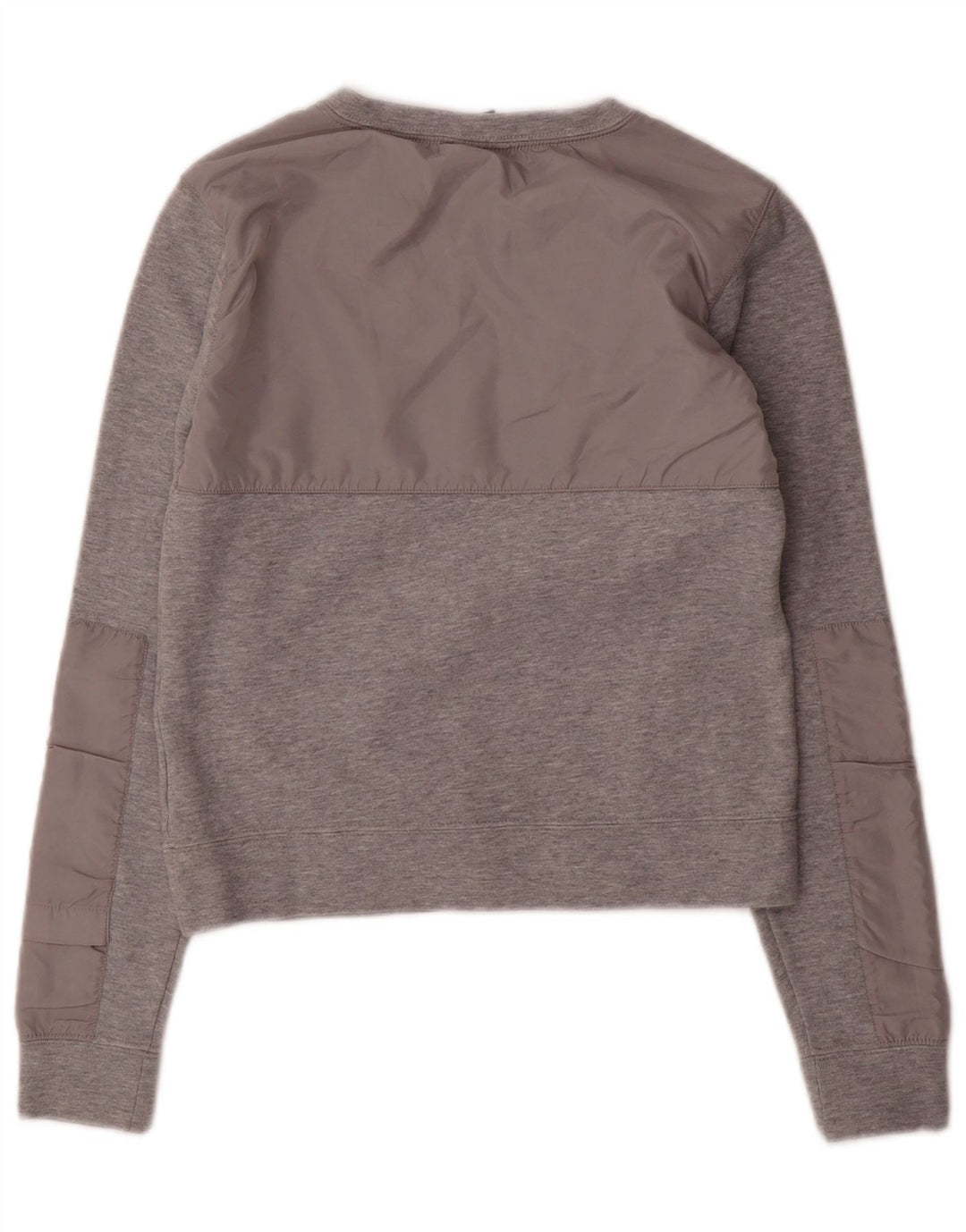 NIKE Mujer Crop Sudadera Jumper UK 6 XS Gris Algodón