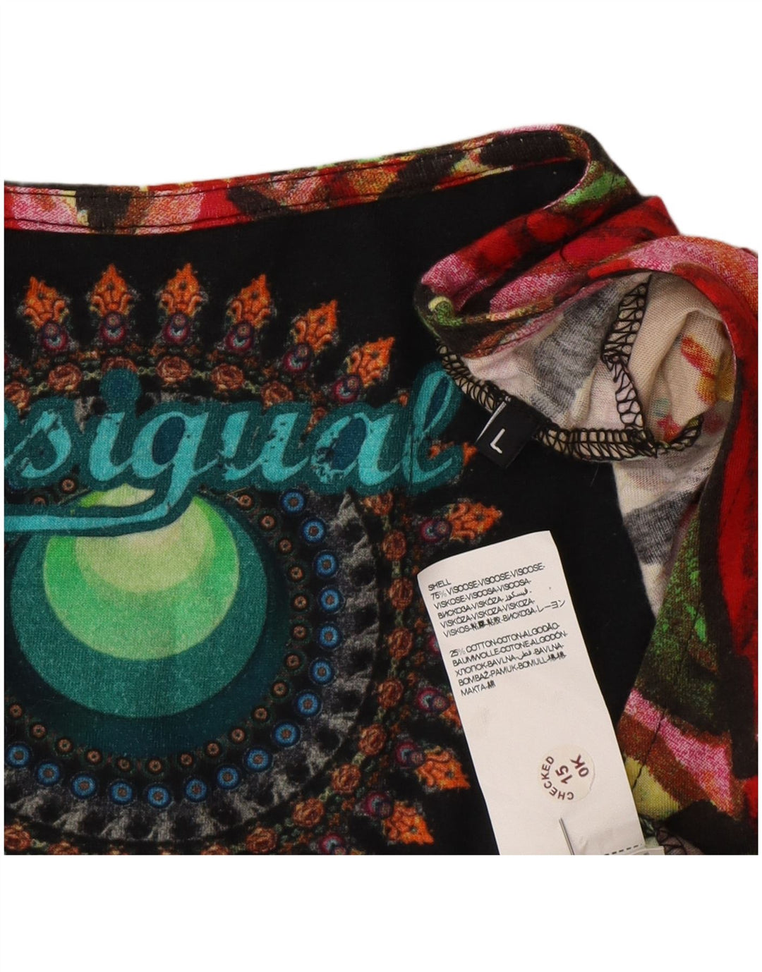 Desigual Vestido gráfico A-Line para mujer UK 44 Grande Multicolor Geométrico