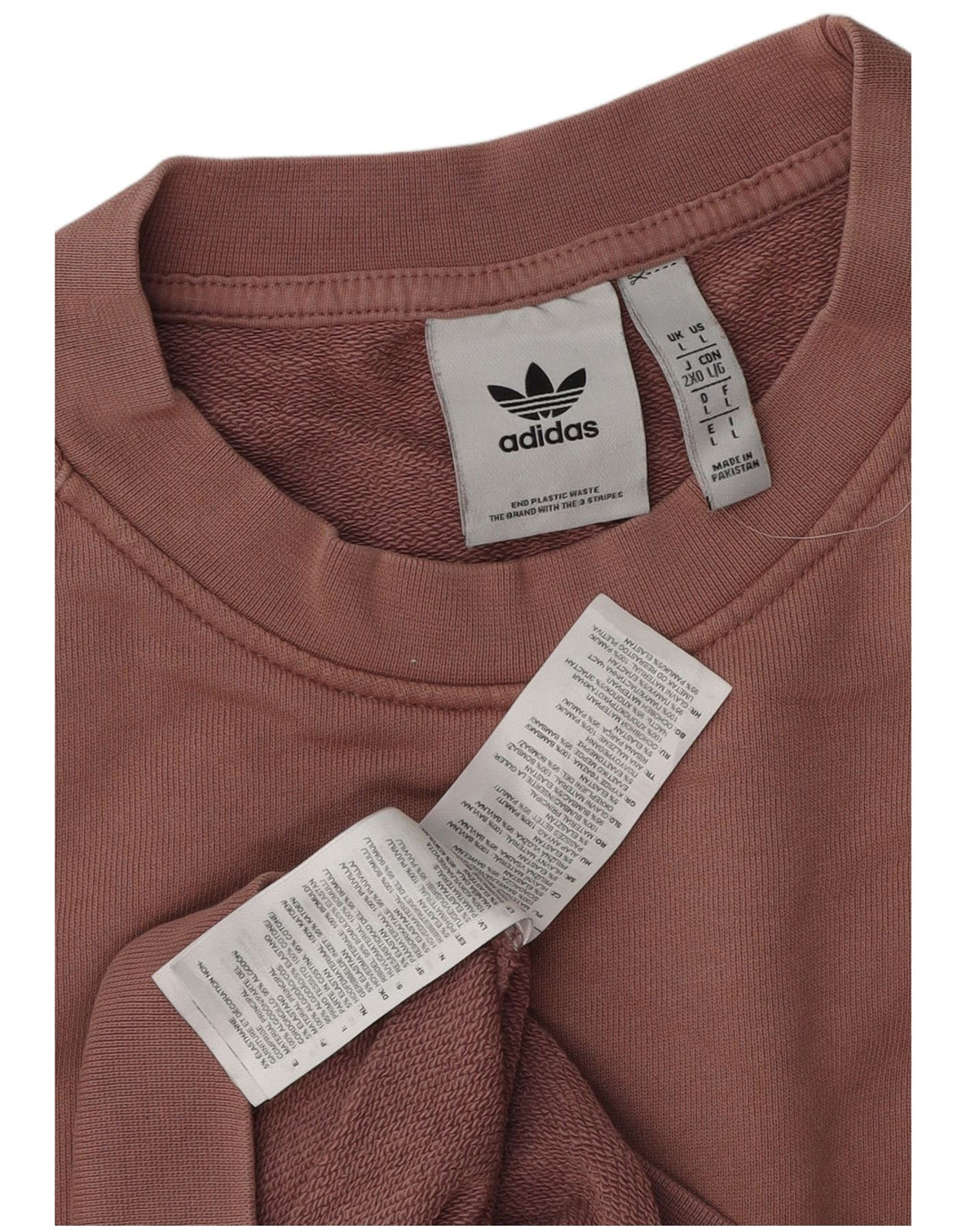 Adidas Hombre Sudadera Jumper Grande Rosa Algodón