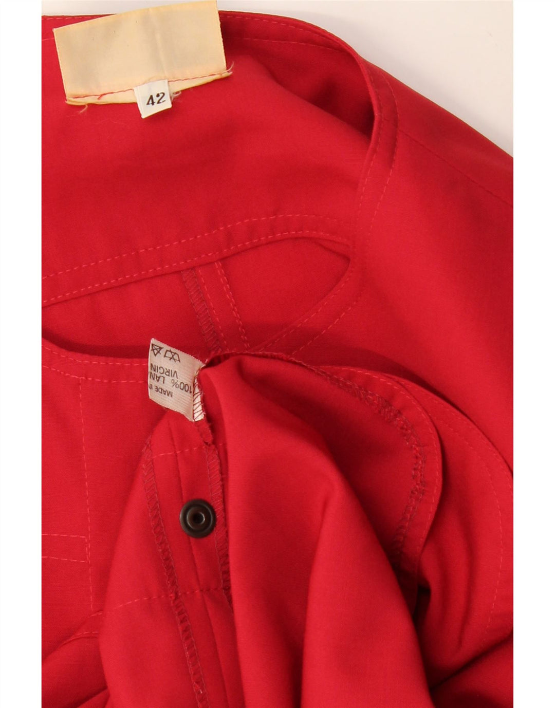 Blusa camisera de mujer VINTAGE IT 42 Lana virgen roja mediana