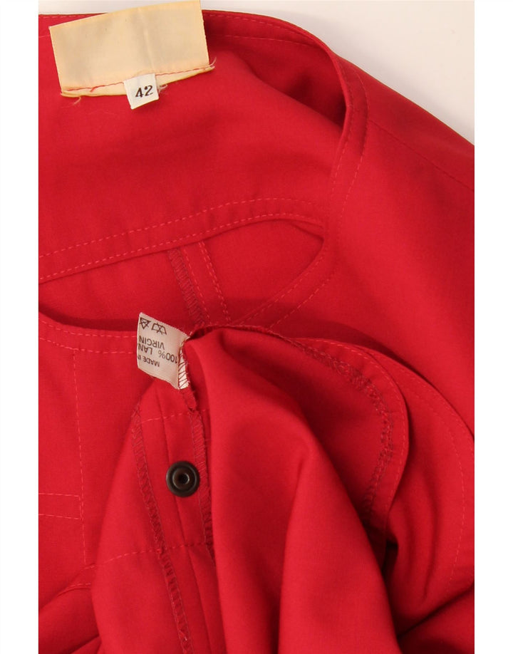 Blusa camisera de mujer VINTAGE IT 42 Lana virgen roja mediana