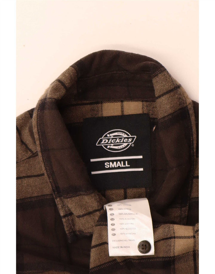 Dickies Camisa De Franela De Algodón A Cuadros Marrón Pequeño Hombre
