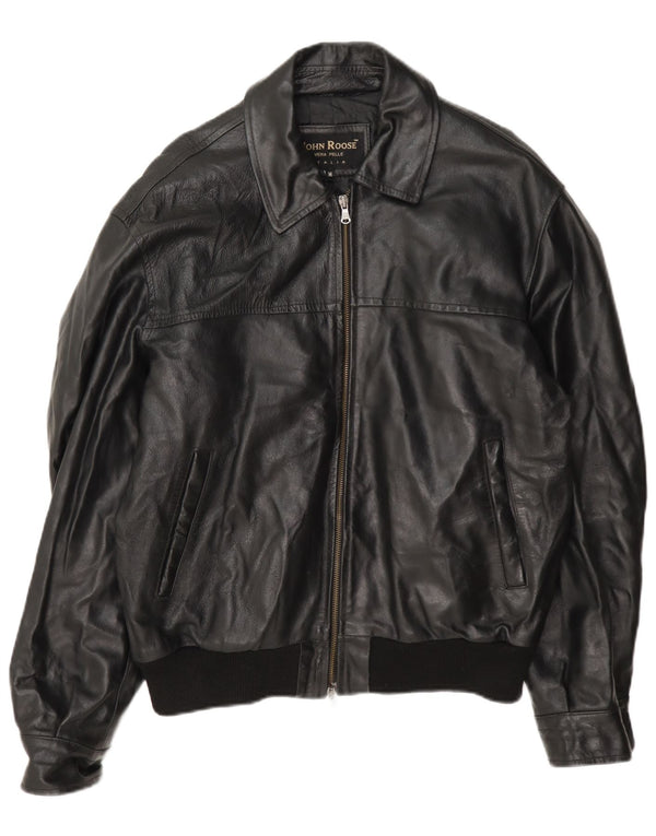 John Roose Chaqueta de cuero para hombre Reino Unido 38 Mediano Negro