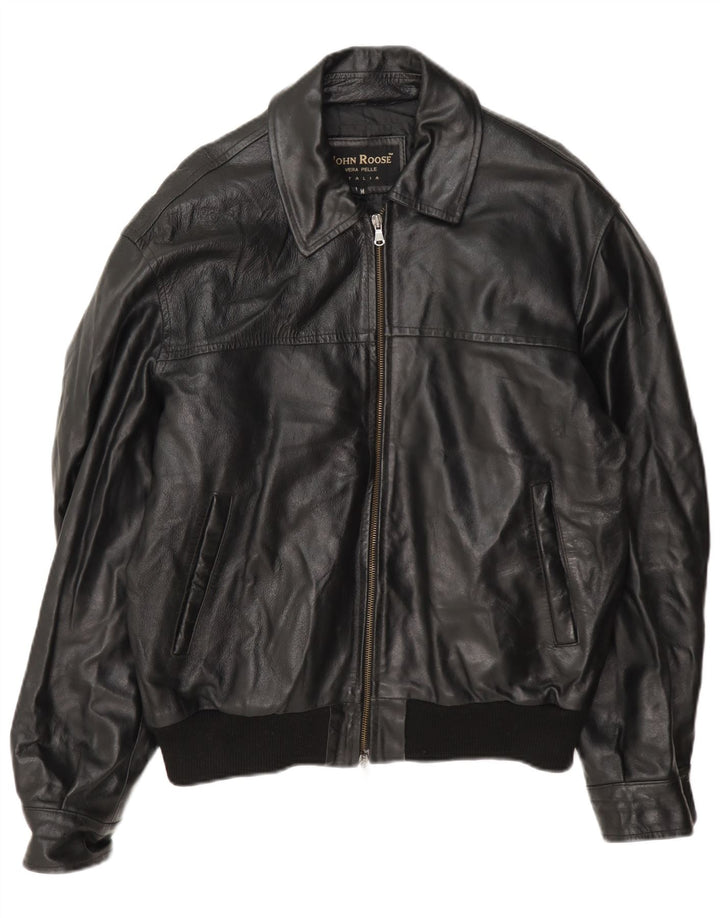 John Roose Chaqueta de cuero para hombre Reino Unido 38 Mediano Negro