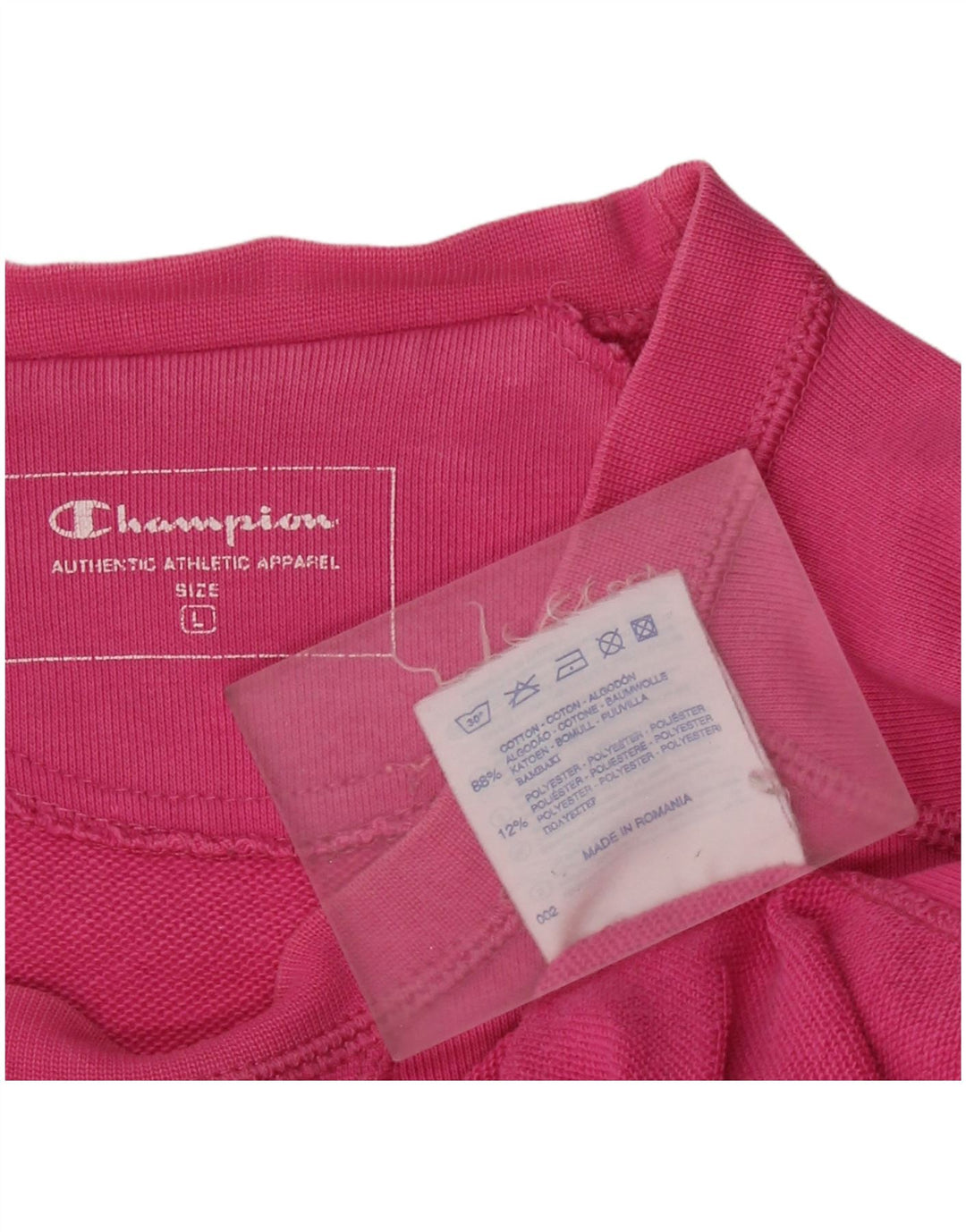 CHAMPION Sudadera gráfica para mujer Jumper UK 16 Large Pink Cotton