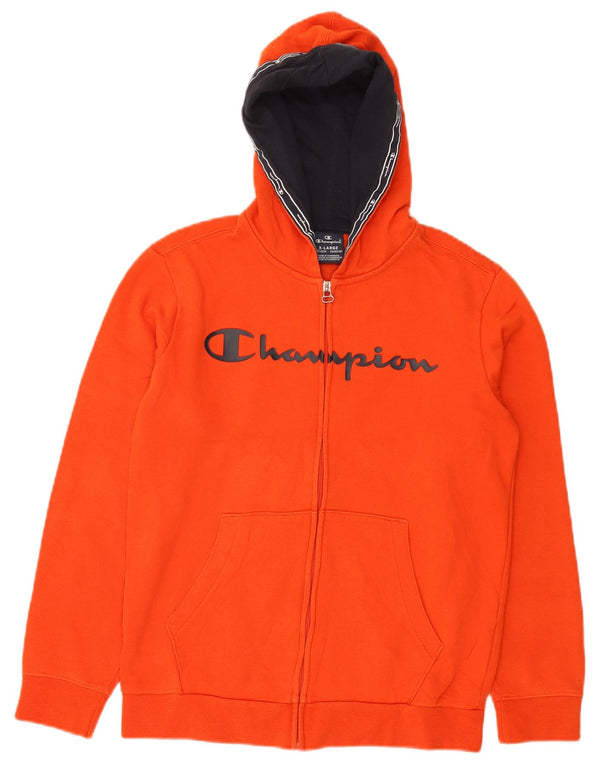 Champion Sudadera con capucha y cremallera gráfica para niños 13-14 años XL Algodón naranja