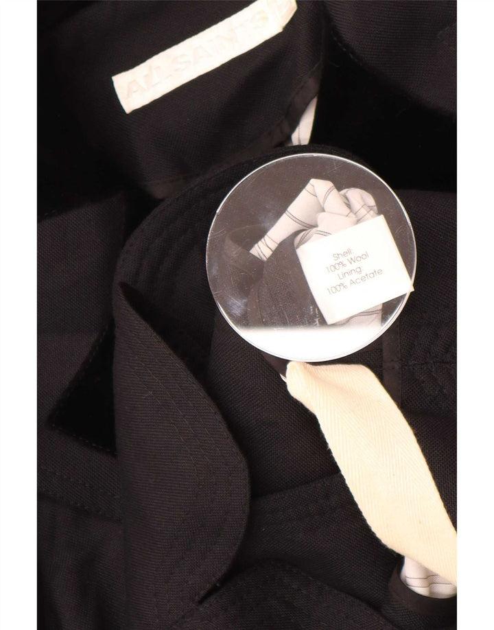 All Saints Chaqueta Blazer para Mujer UK 40 Mediana Lana Color Block Negra
