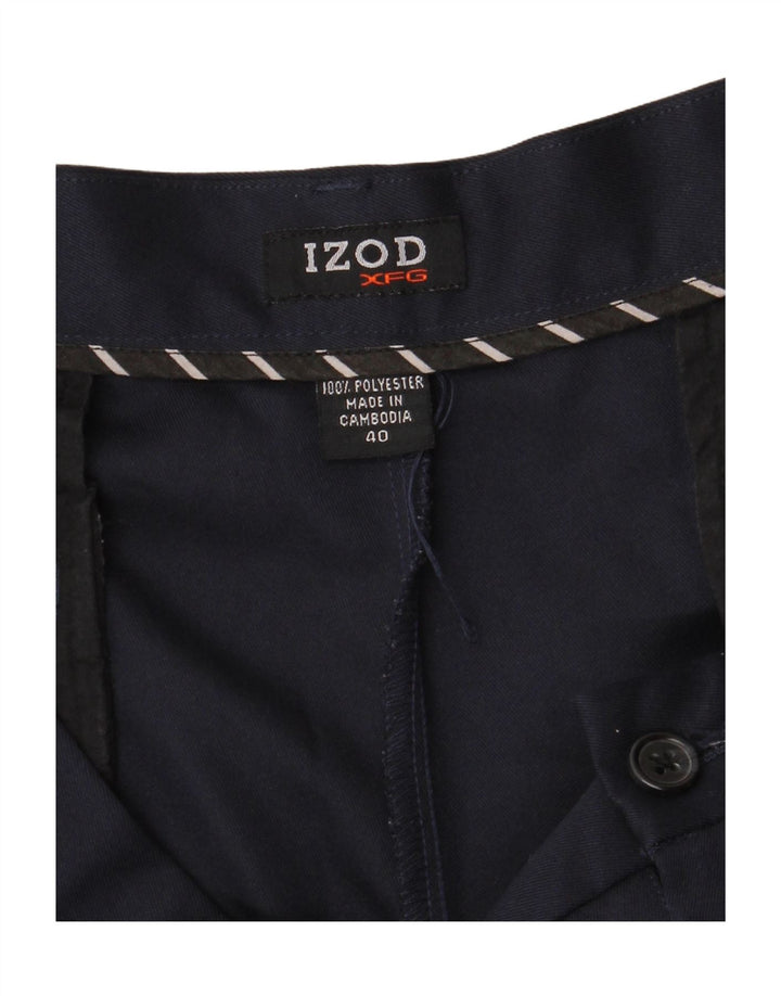 Izod Mens Pegged Chino Shorts W40 XL Poliéster Azul Marino