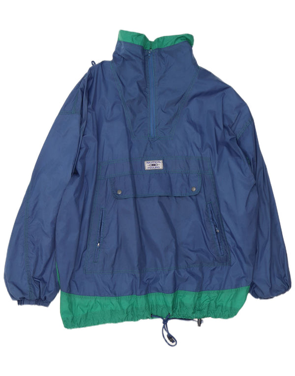 Marcel Clair Chaqueta impermeable holgada para hombre UK 42 XL Azul marino Colorblock