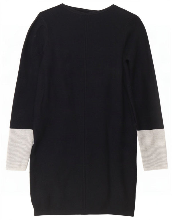 Marks & Spencer Vestido tipo jersey de manga larga para mujer UK 6 XS Bloque de color negro