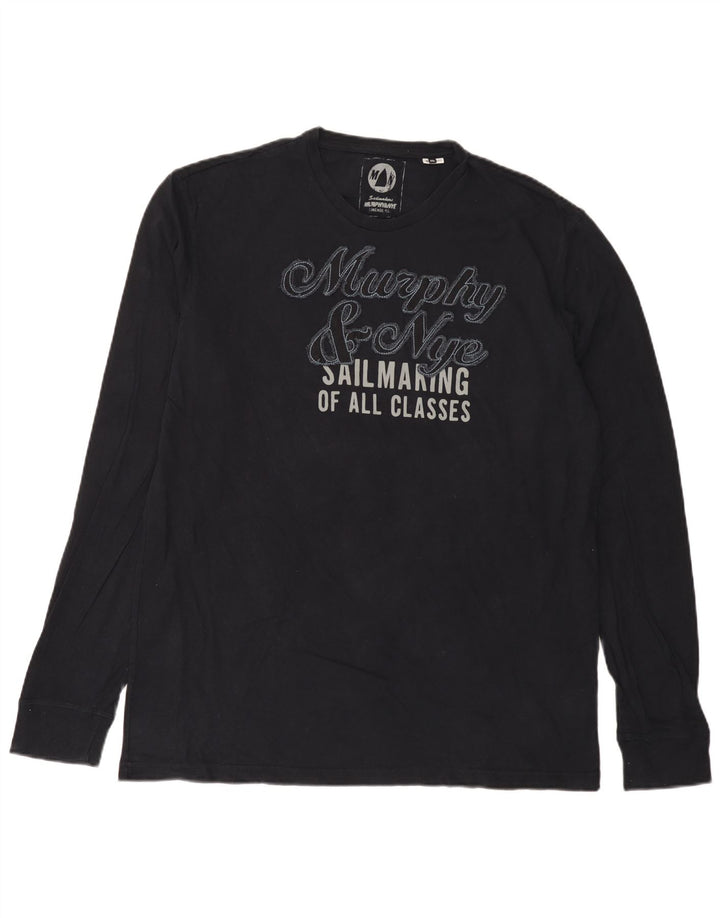 Murphy & Nye Mens Sailmakers Graphic Top Manga Larga 2XL Azul Marino