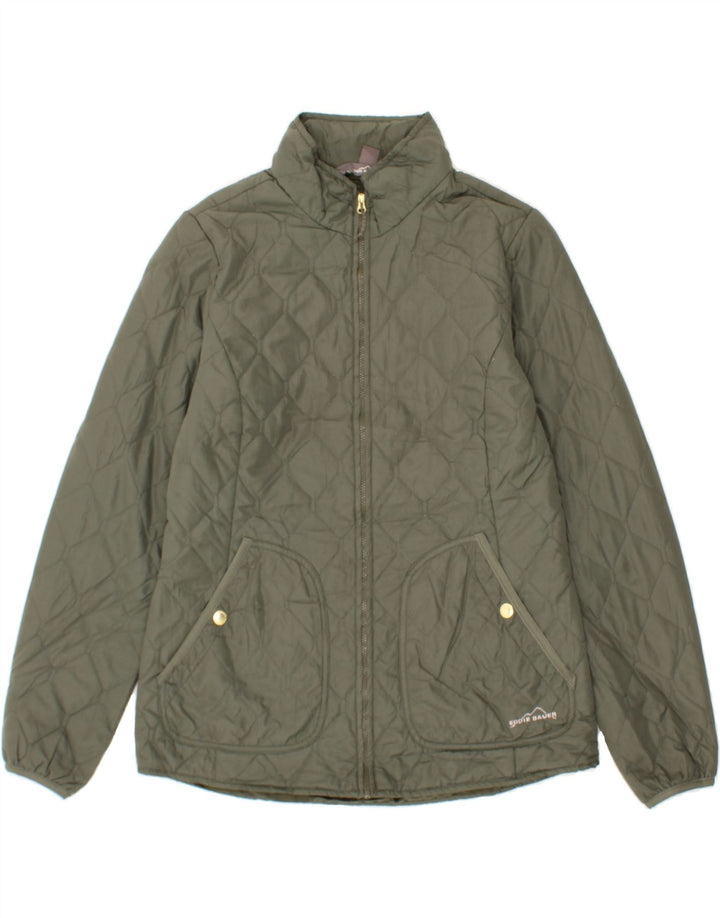 EDDIE BAUER Womens Quilted Jacket UK 14 Medium Green Polyester Vintage Eddie Bauer and Second-Hand Eddie Bauer from Messina Hembry 