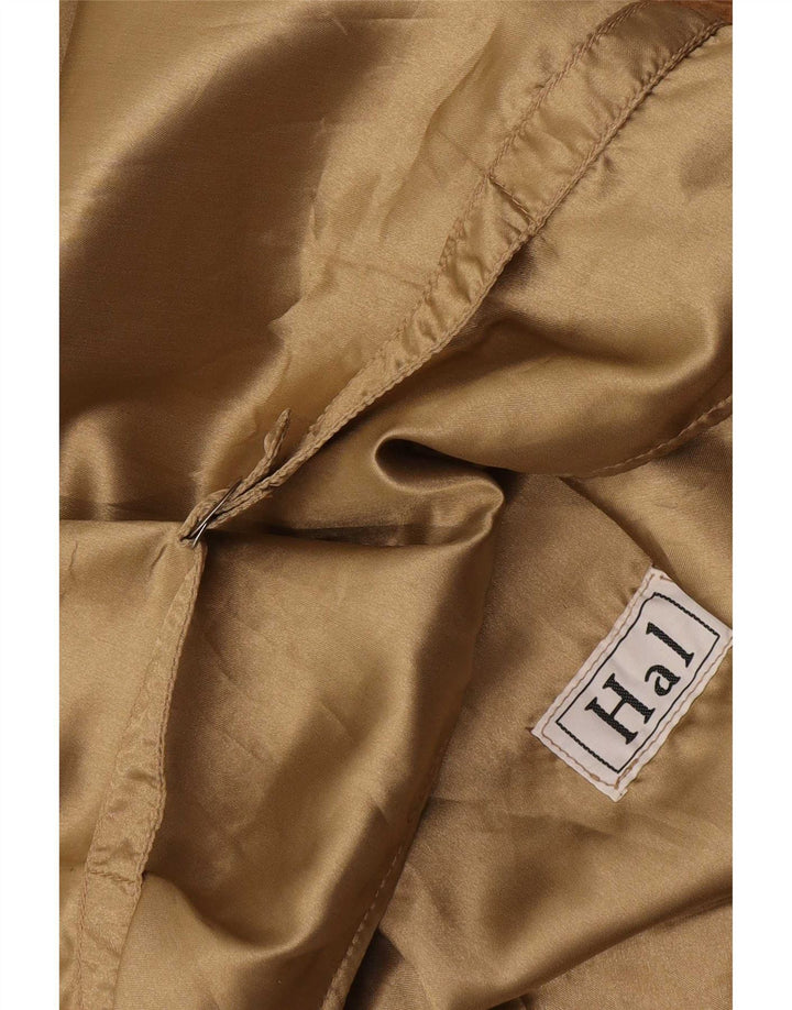 Chaleco vintage de ante para hombre Bloque de color beige medio