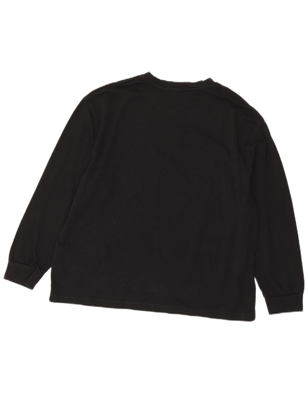 Zara Mujer Top Manga Larga UK 46 Grande Algodón Negro